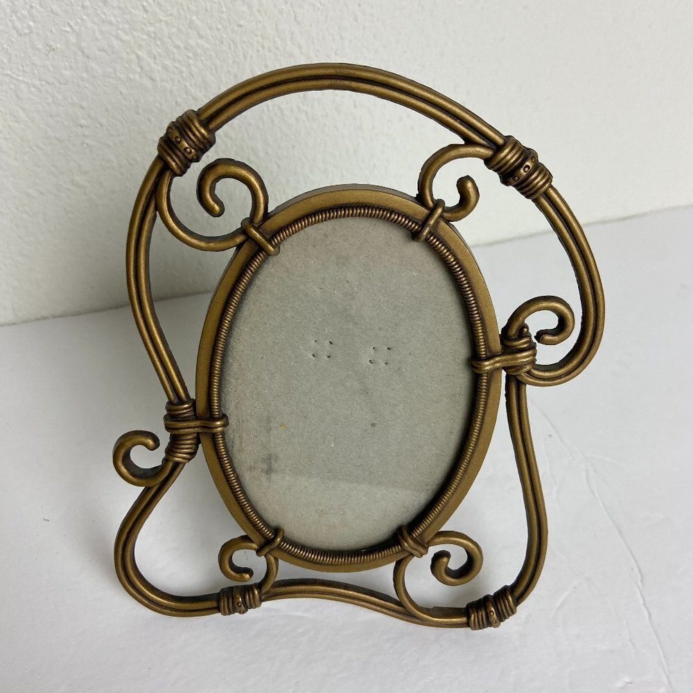 Vintag 1993s  Bronze Metal  Oval Picture Frame